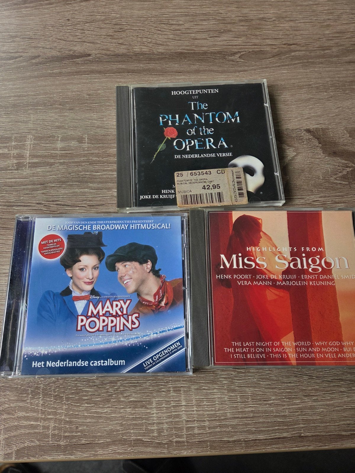 Musical cd's marry poppins, miss saigon en the phantom, Ophalen of Verzenden