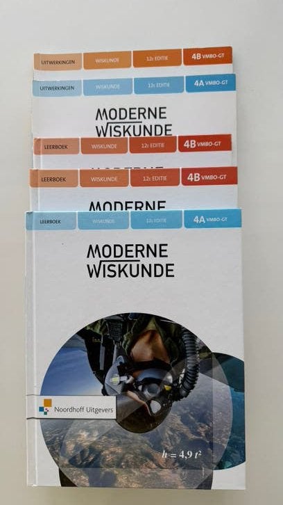 Moderne Wiskunde VMBO-GT 4A & 4B Leerboek & Uitwerkingen, Ophalen of Verzenden, Gelezen, VMBO, Wiskunde A