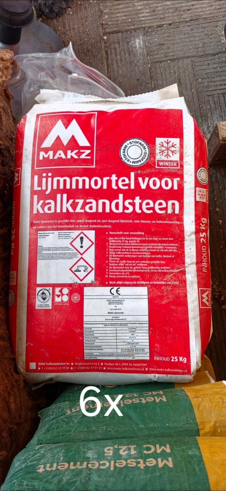 MAKZ Lijmmortel kalkzandsteen Winter-Lijmmortel, Doe-het-zelf en Verbouw, Ophalen of Verzenden, Nieuw
