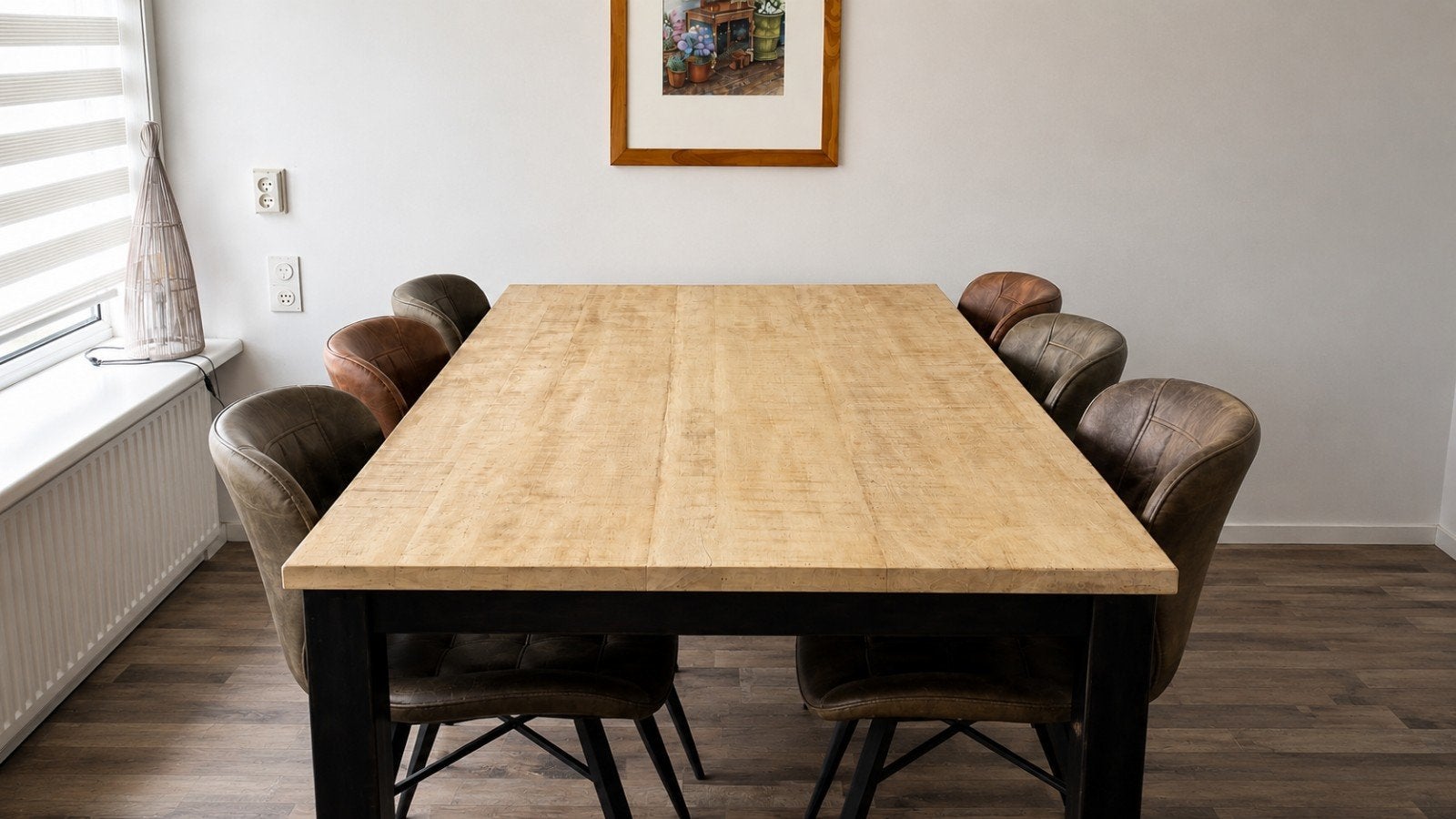 Pronto Fermano mangohouten eettafel 190x95 cm met 6 stoelen, Huis en Inrichting, Tafels | Eettafels, Gebruikt, 50 tot 100 cm, Vijf personen of meer