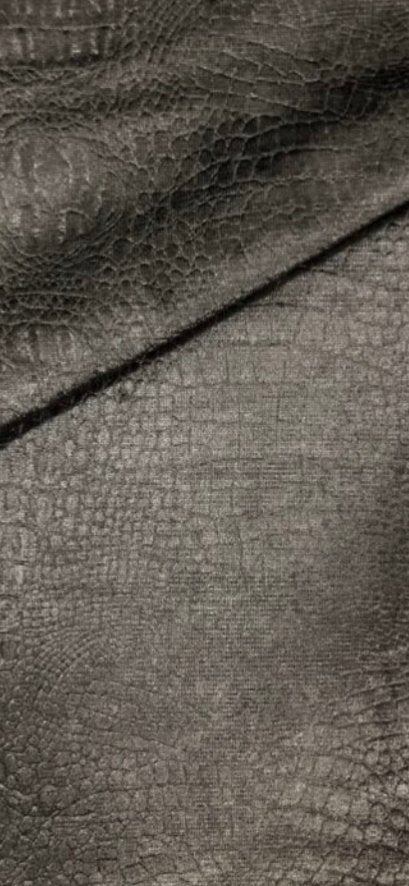 Meubelstof velours croco antraciet, 120 cm of meer, Ophalen of Verzenden, Polyester, Nieuw