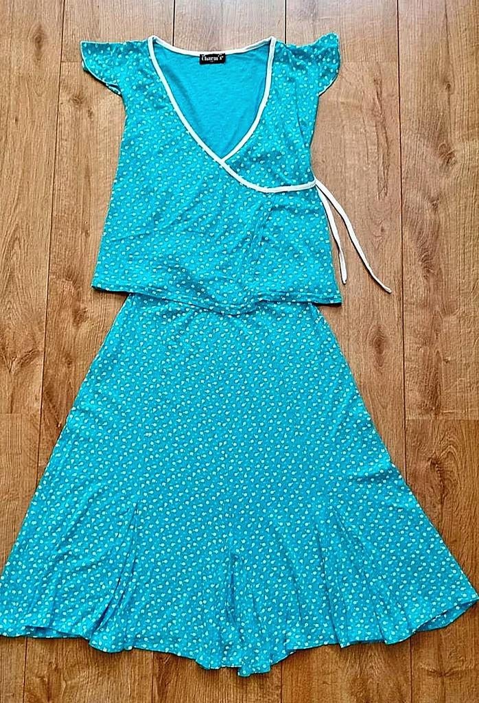 Vrolijke turquoise gebloemde rok met top!! (NIEUW!), Kleding | Dames, Blauw, Nieuw, Ophalen of Verzenden, Maat 36 (S)