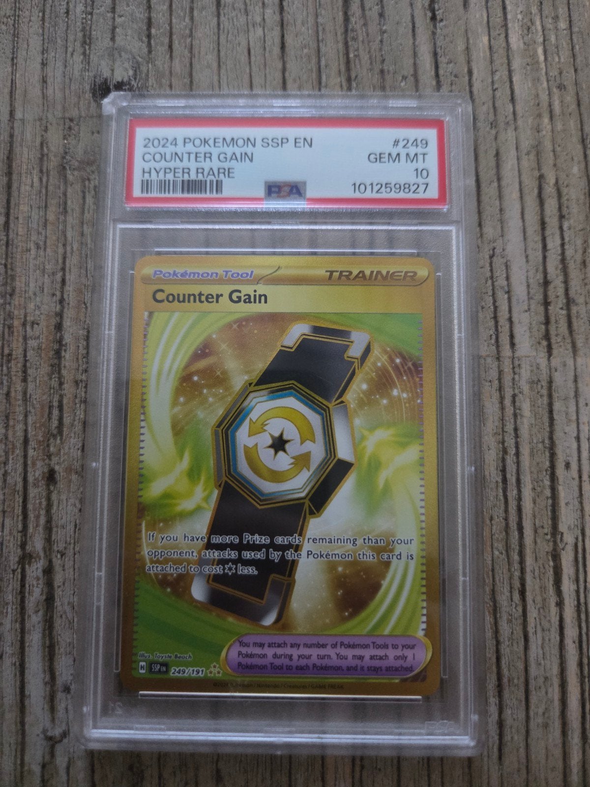 Pokémon Counter Gain Hyper Rare SSP EN PSA 10 GEM MT, Ophalen of Verzenden, Nieuw, Losse kaart