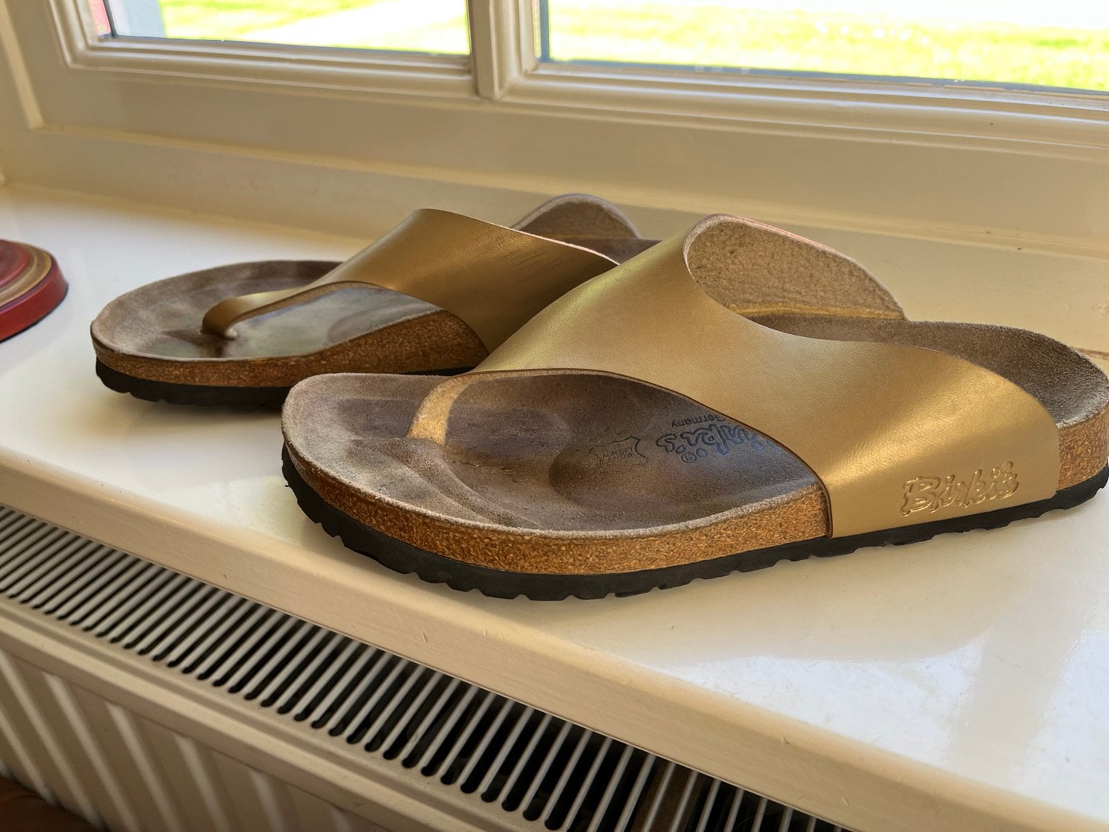 Birckenstock Birki,s teen slippers maat 40 goud kleur, Slippers, Overige kleuren, Ophalen of Verzenden, Zo goed als nieuw