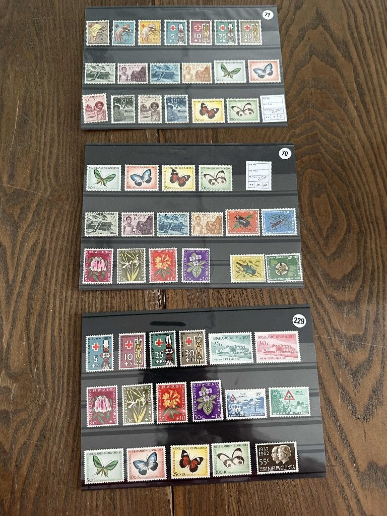 postzegels Nieuw-Guinea kleine collectie kaart 70+71+229, Verzenden, Postfris, Nieuw-Guinea