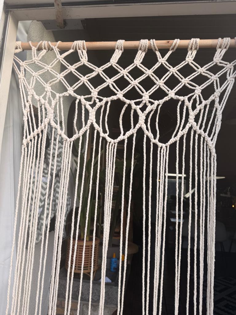 Macramé horgordijn - Standaard maat, Huis en Inrichting, Beige, Boho, Nieuw, Ophalen of Verzenden