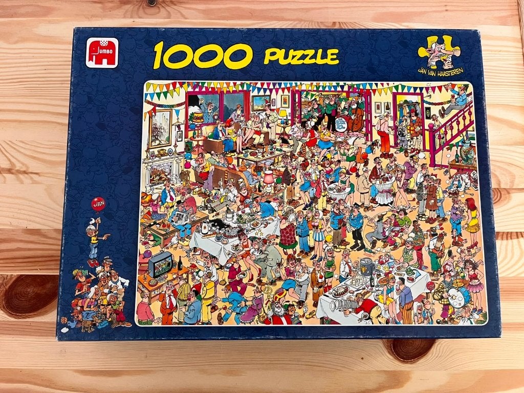 Jan van Haasteren Fijne verjaardag – 1000 stukjes, Ophalen of Verzenden, 500 t/m 1500 stukjes, Gebruikt, Legpuzzel