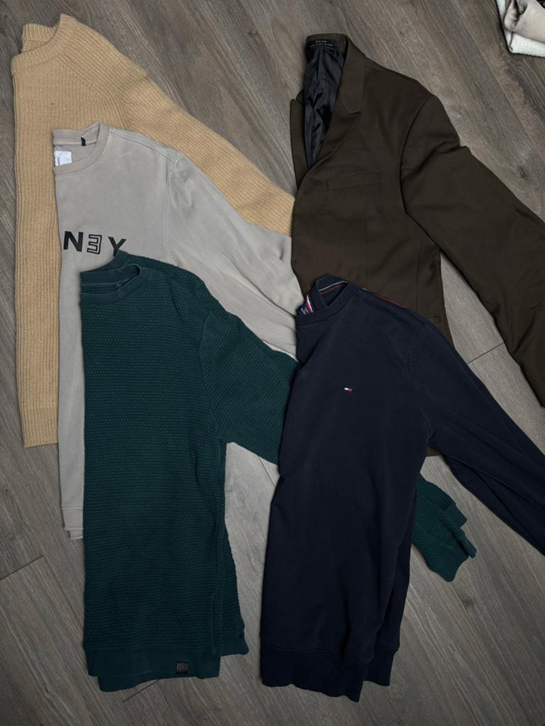 Heren kledingpakket L: Blazer, truien (Zara, Tommy, CKH), Ophalen of Verzenden, Zo goed als nieuw, Maat 52/54 (L)