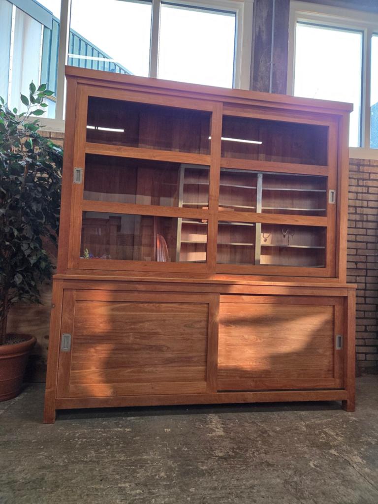 Prachtige schoolkast ~ vitrinekast ~ buffetkast ~ boekenkast, Huis en Inrichting, Kasten | Overige, Ophalen, Zo goed als nieuw