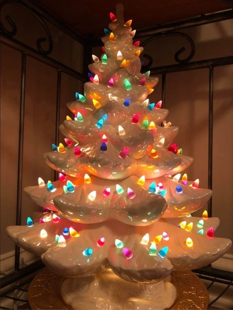 GEZOCHT: vintage ouderwetse kerstboom keramiek, Ophalen of Verzenden