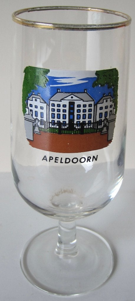 bierglas op voet met opdruk Apeldoorn, Verzamelen, Ophalen of Verzenden, Zo goed als nieuw, Bierglas