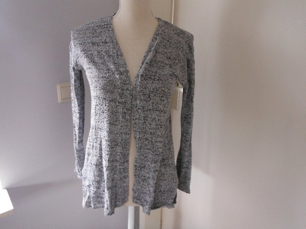 H & M zwart/wit gemeleerd dun vest, mt 158, Trui of Vest, H&M, Zo goed als nieuw, Verzenden