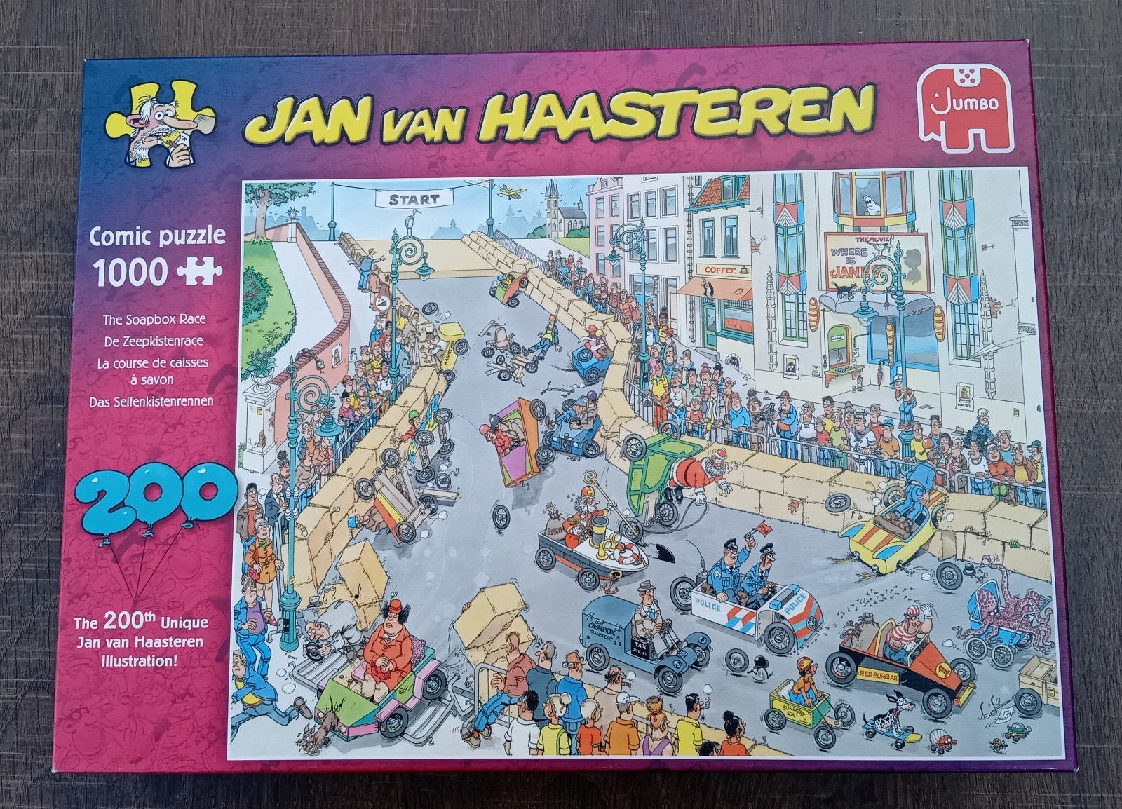 Jan van Haasteren De Zeepkist Race 1000 stukjes puzzel, Ophalen, 500 t/m 1500 stukjes, Zo goed als nieuw, Legpuzzel