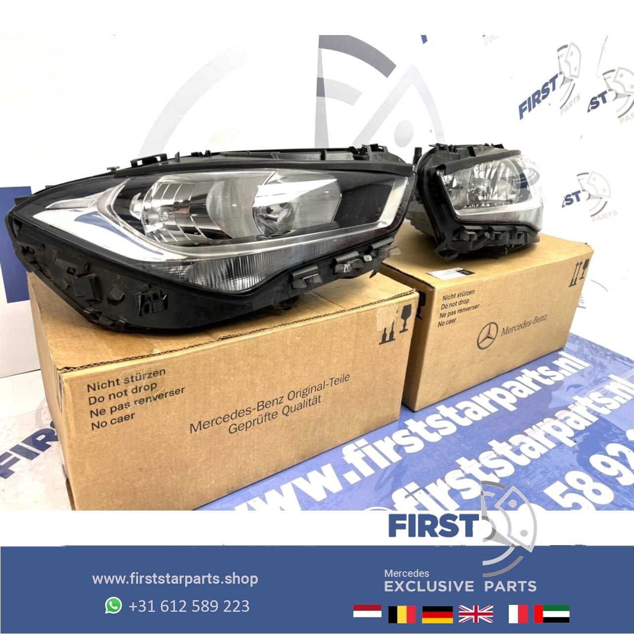 C118 W118 CLA HALOGEEN KOPLAMPEN SET Mercedes 2019-2022 ORIG, Gebruikt, -, Ophalen of Verzenden, -