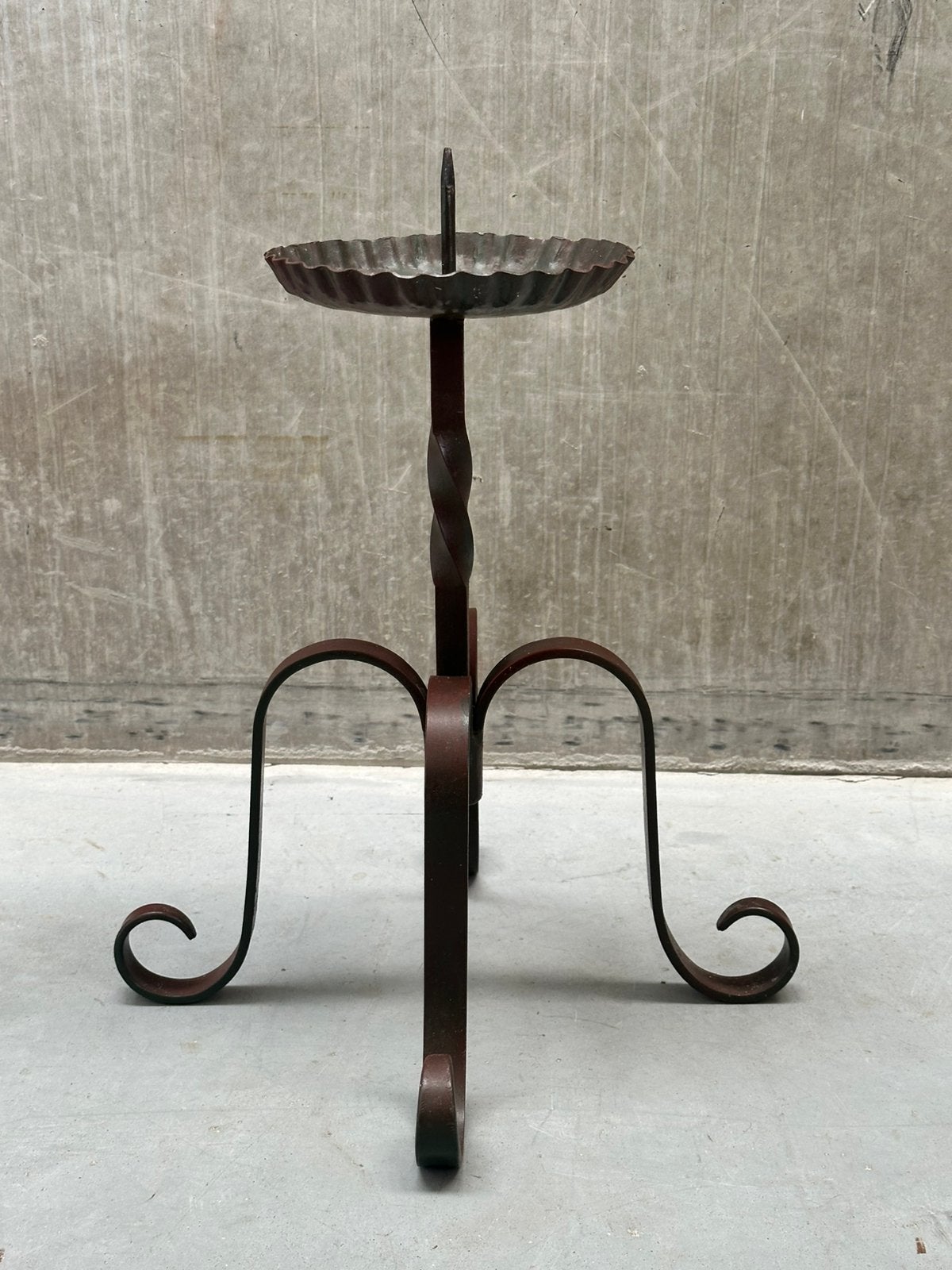 XL Vintage smeedijzeren kandelaar | 42 cm hoog, Ophalen of Verzenden