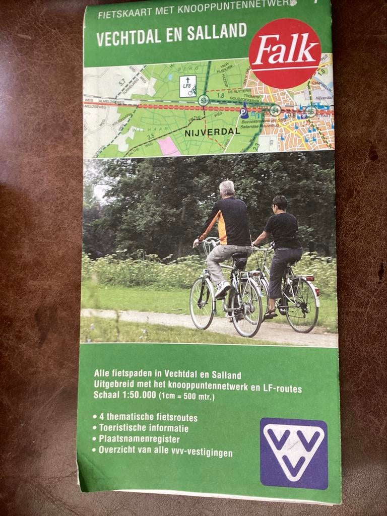 Falk Fietskaart Vechtdal en Salland met knooppunten, Boeken, Atlassen en Landkaarten, Zo goed als nieuw, Landkaart, Nederland