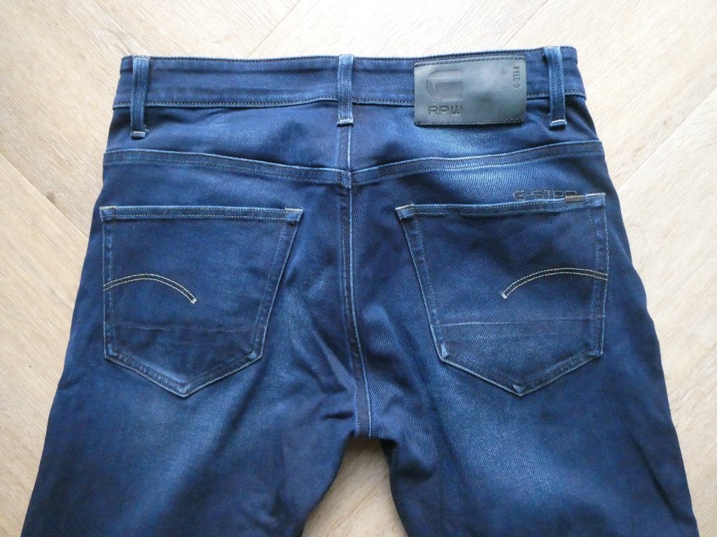 Gstar 3301 Tapered spijkerbroek met knoopsluiting maat 29-32, Blauw, W32 (confectie 46) of kleiner, Ophalen of Verzenden, Zo goed als nieuw