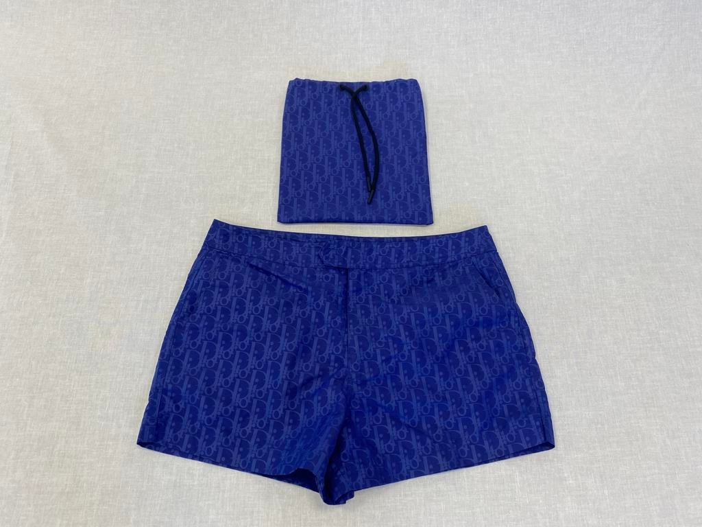 Dior Oblique Swim Shorts Blue Size S, ., ., Zwemshort, Maat 46 (S) of kleiner