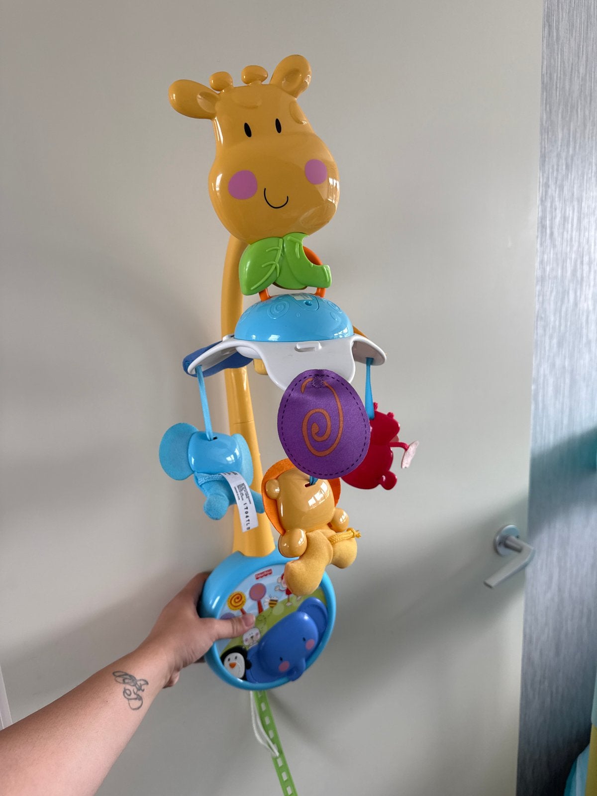 Fisher-Price Muziekmobiel Giraf met Licht en Geluid, Ophalen of Verzenden, Gebruikt, Overige typen, Met licht
