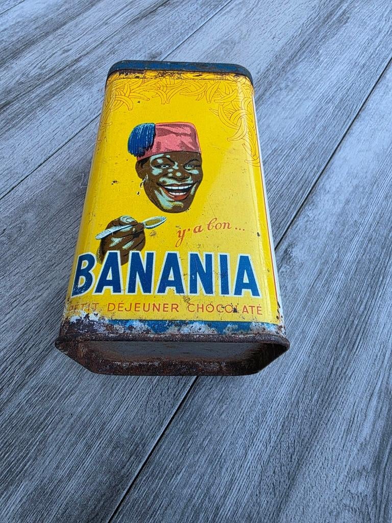 Heel oud Banania Riz blik,, Verzamelen, Ophalen of Verzenden, Gebruikt, Verpakking