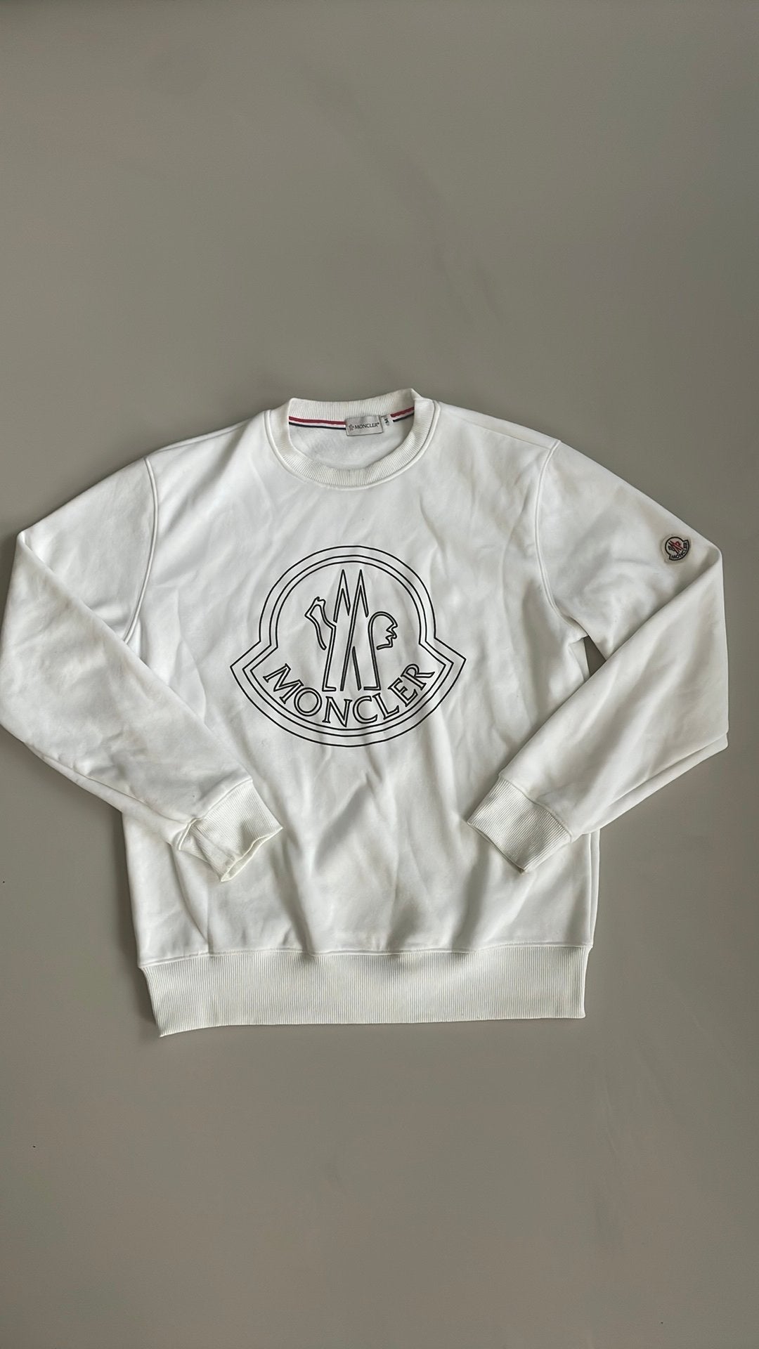 Moncler trui, Verzenden, Gedragen, Maat 48/50 (M), Wit