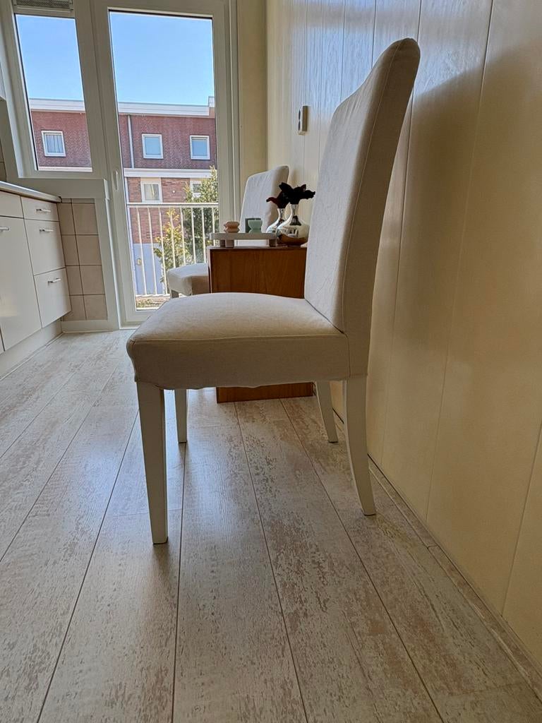 4 Ikea Henriksdal eetkamerstoelen, Ophalen, Gebruikt, Beige, Overige typen