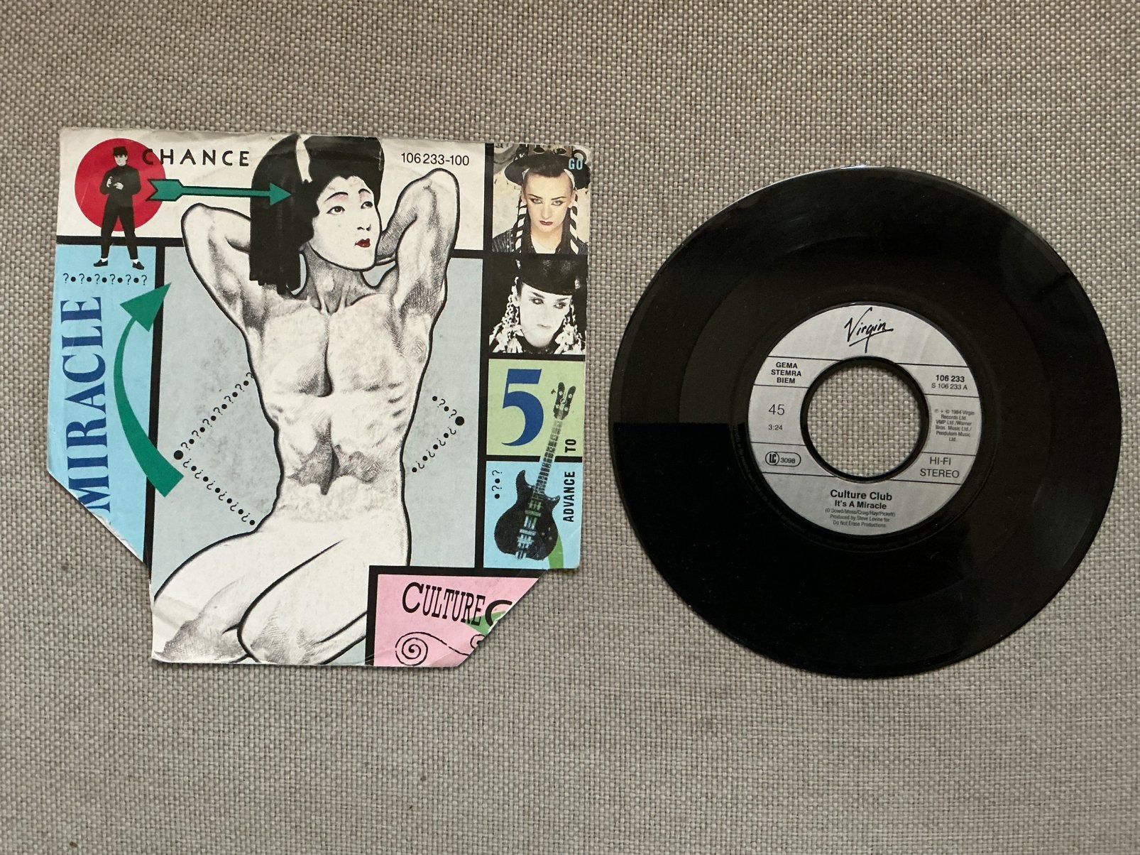 Culture Club single vinyl. It’s a Miracle., Ophalen of Verzenden, Gebruikt, Overige formaten