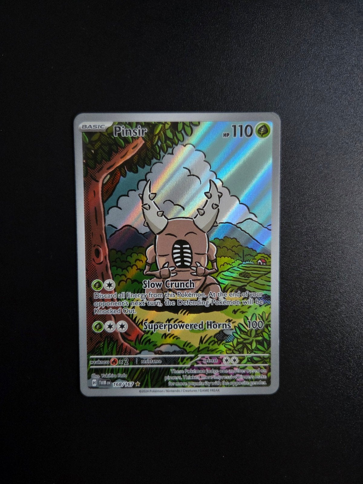 Pinsir 168/167 Pokemon Twilight Masquerade, Ophalen of Verzenden, Zo goed als nieuw, Booster, Foil