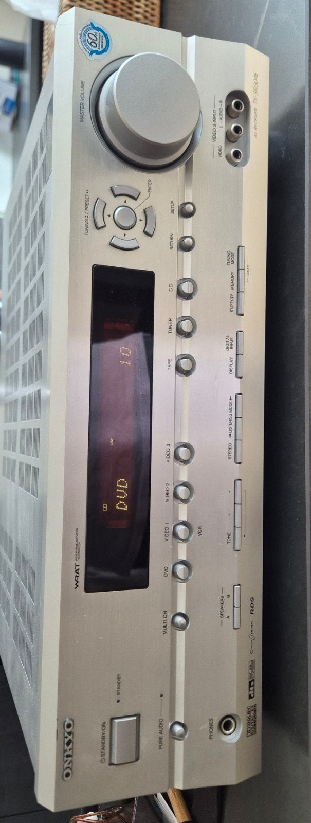 Onkyo TX-SR504E AV Receiver met afstandsbediening, Audio, Tv en Foto, Versterkers en Receivers, Ophalen, Gebruikt, 120 watt of meer