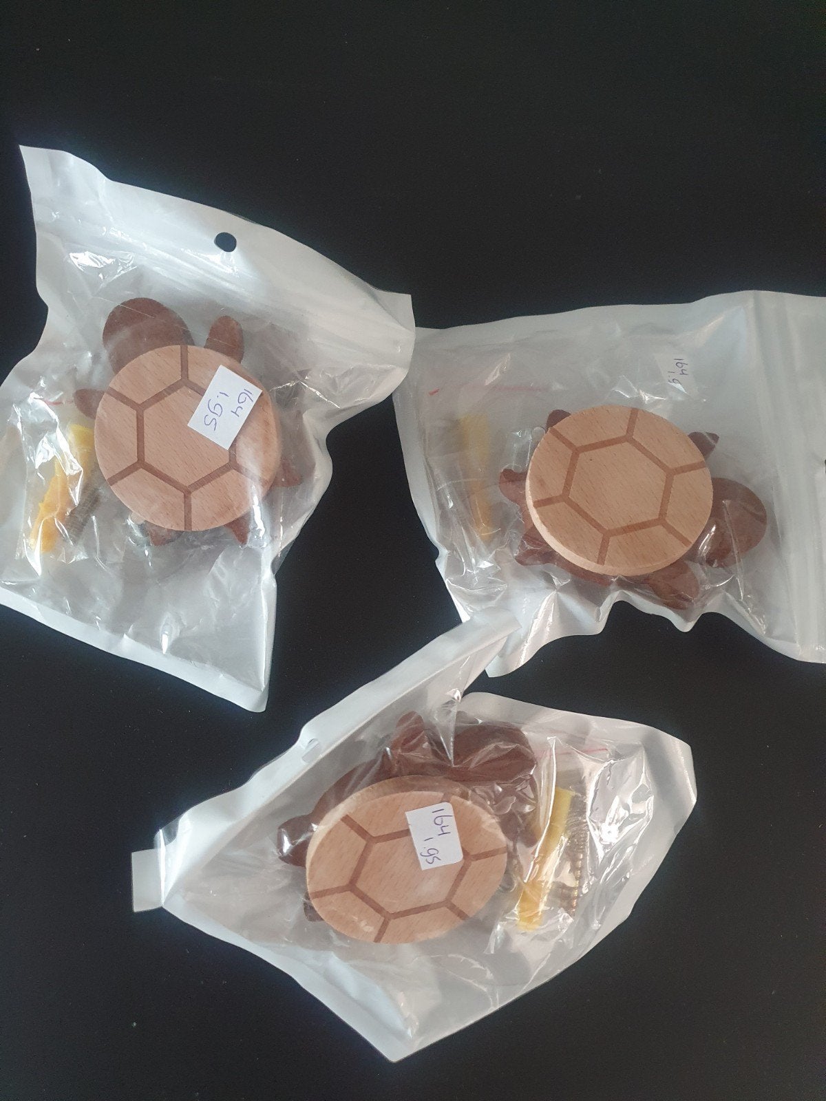 Nieuwe set van 3 houten deurknoppen in schildpadvorm, Ophalen of Verzenden, Nieuw