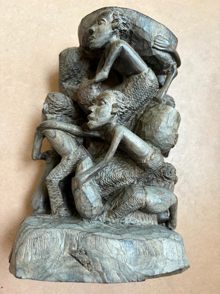 Fraaie Makonde levensboom, Afrika, Hout, Afrika, Ophalen of Verzenden, Handgemaakt