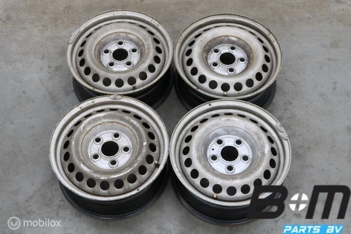 Set 16 inch stalen velgen VW Transporter T5 / T6 7F0601027, Auto-onderdelen, Banden en Velgen, Gebruikt, Velg(en), 16 inch, Personenwagen