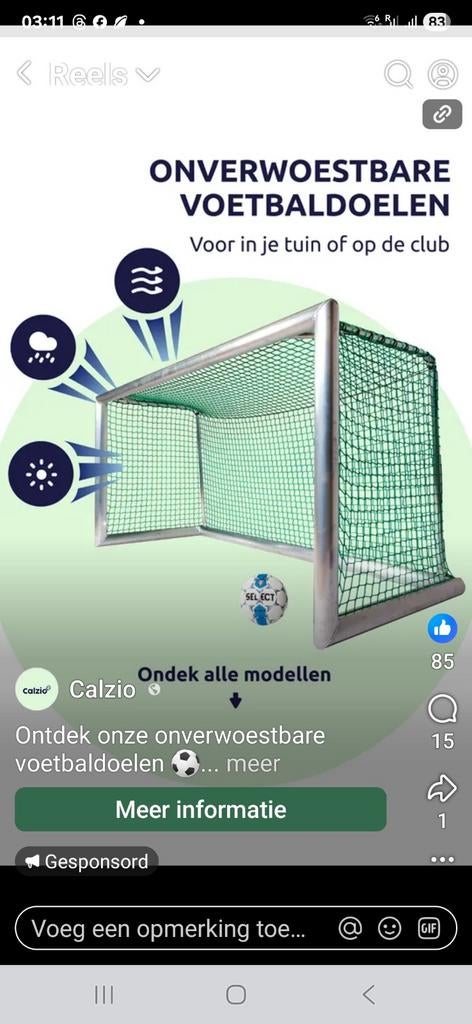 Voetbalgoal / Voetbaldoel - Vandaag afhalen!, Maat XS of kleiner, Ophalen of Verzenden, Gebruikt, Overige typen