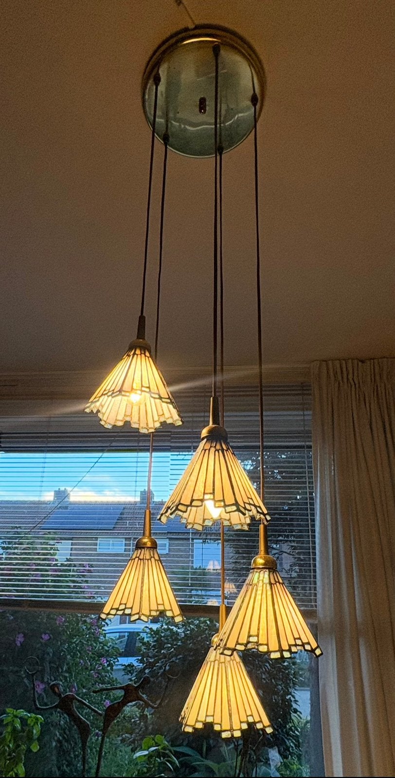 Vintage Tiffany Stijl Hanglamp met Meerdere Kappen, Ophalen
