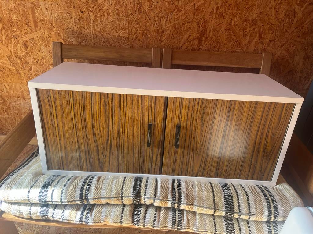Vintage Formica Kastje met Houtlook Deuren, Ophalen of Verzenden, Gebruikt
