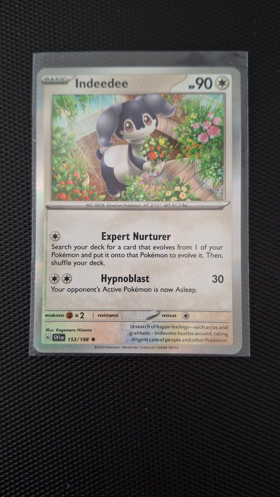 Indeedee Pokémon Kaart SVI EN 153/198 - Expert Nurturer, Ophalen, Zo goed als nieuw, Losse kaart