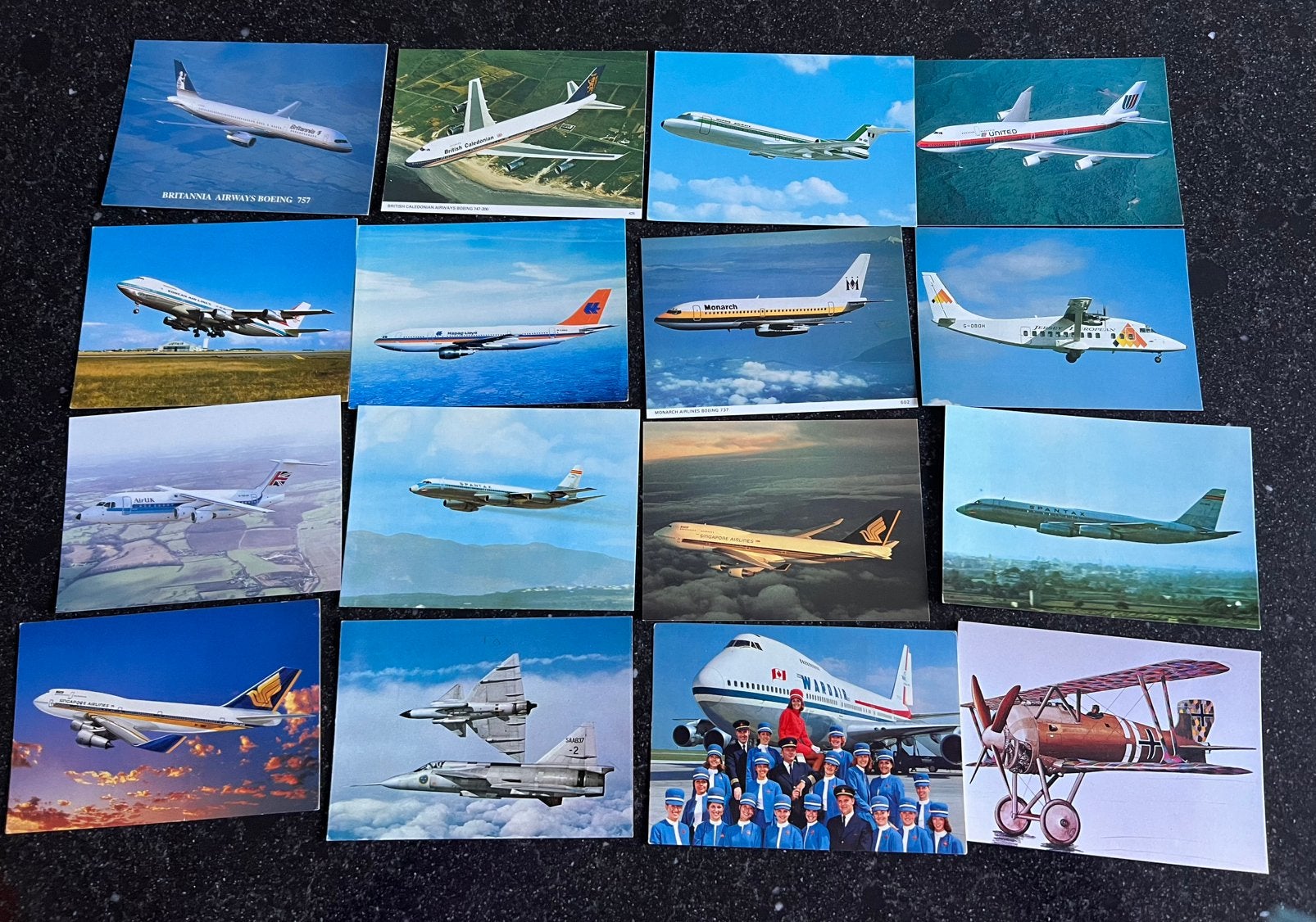 16 foto ansichtkaarten van vliegtuigen, Verzamelen, Ophalen of Verzenden, Gebruikt, Kaart, Foto of Prent