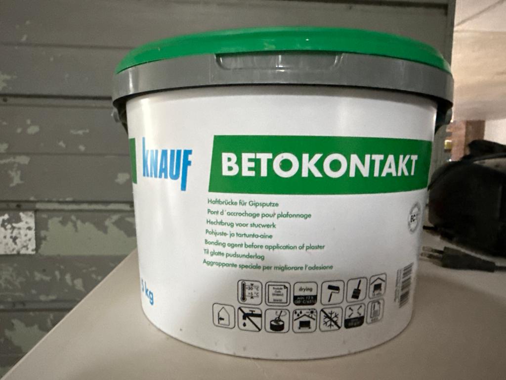 Knauf Betokontakt - Hechtbrug voor stucwerk (3/4 vol), Doe-het-zelf en Verbouw, Ophalen of Verzenden, Gebruikt, Overige typen