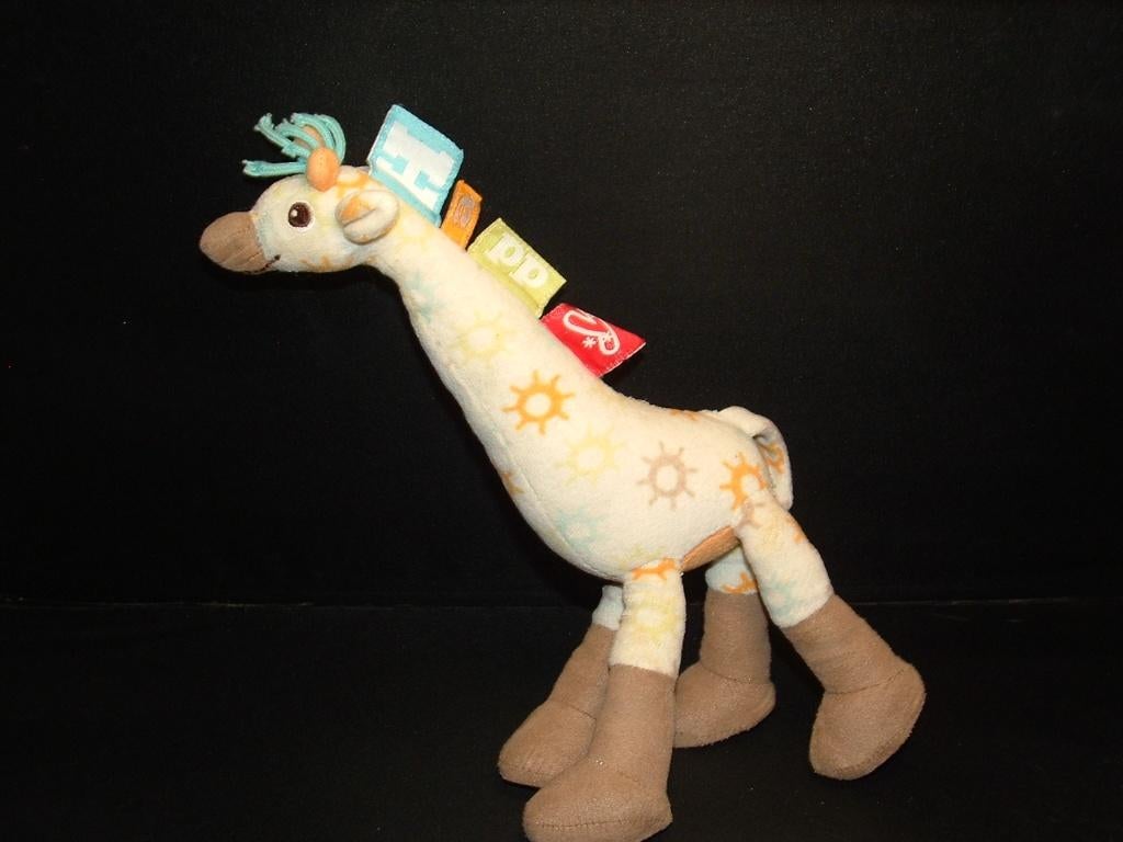 HAPPY HORSE GIRAFFE GINI NR1 VELOURS WIT MET GEKLEURDE, Kinderen en Baby's, Speelgoed | Knuffels en Pluche, Ophalen of Verzenden