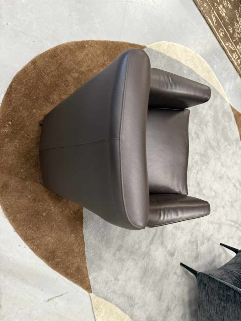 Leolux Calinda Fauteuil bruin leer design stoel, Huis en Inrichting, Leolux, Info@leolux.nl, Ophalen of Verzenden, Zo goed als nieuw