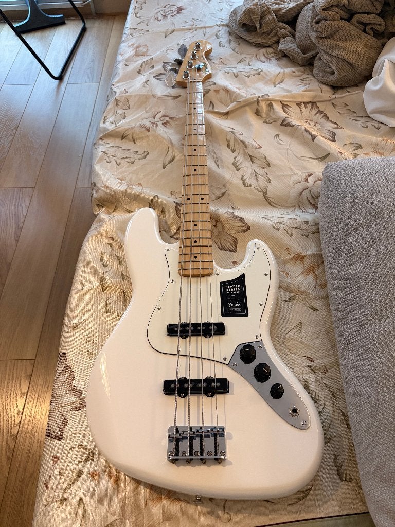 Fender Player Jazz Bass Polar White MN - Zo goed als nieuw, Ophalen of Verzenden, Zo goed als nieuw, Elektrisch