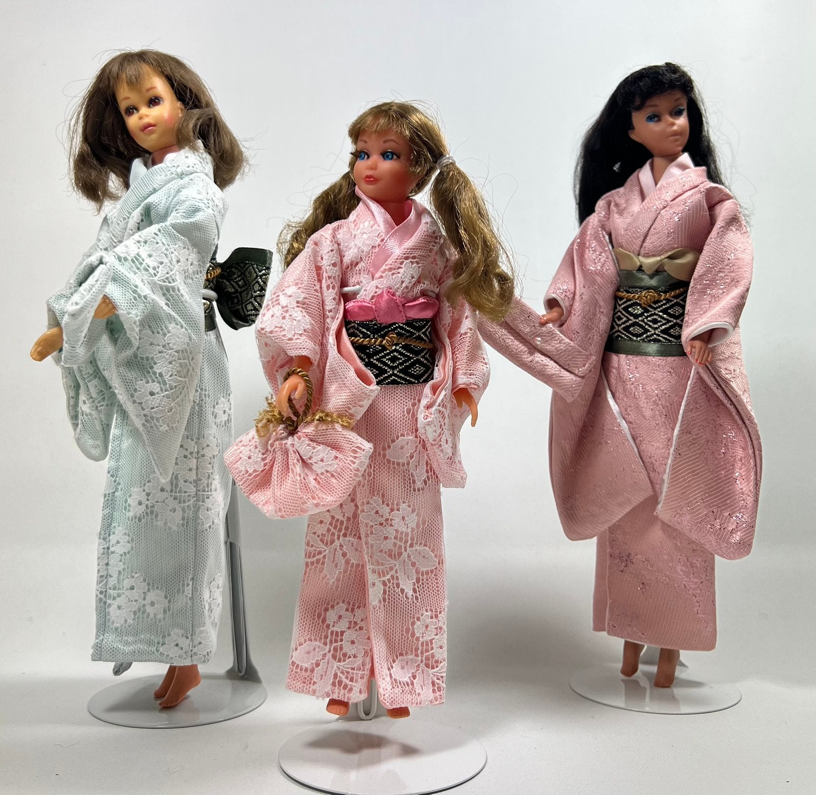 Vintage Barbie/Francie/Skipper Kimono’s met Obi en tasje, Verzamelen, Ophalen of Verzenden, Zo goed als nieuw