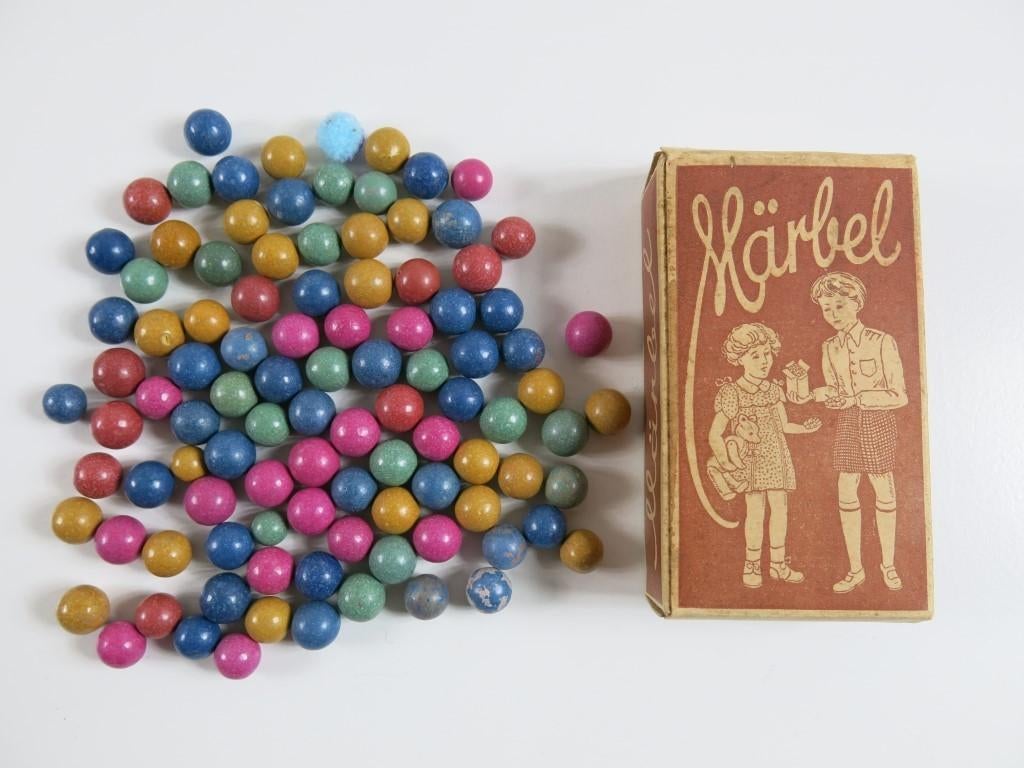 terracotta klei knikkers 100 st  ‘Märbel’  origineel, Ophalen of Verzenden