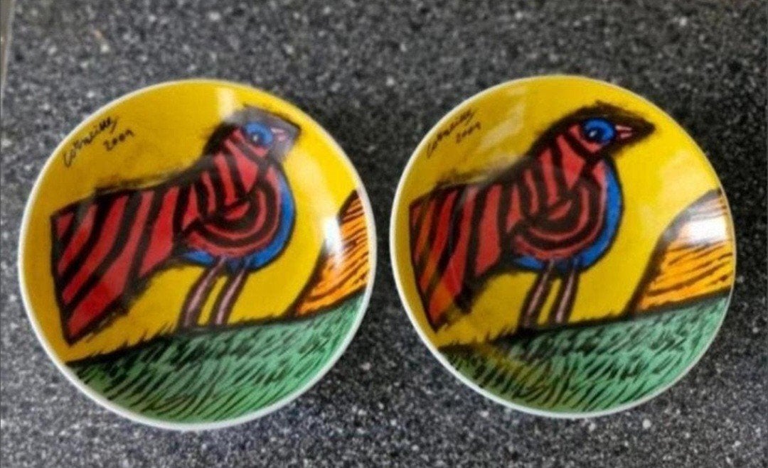 Set van 2 Corneille schaaltjes met vogelmotief, Ophalen of Verzenden