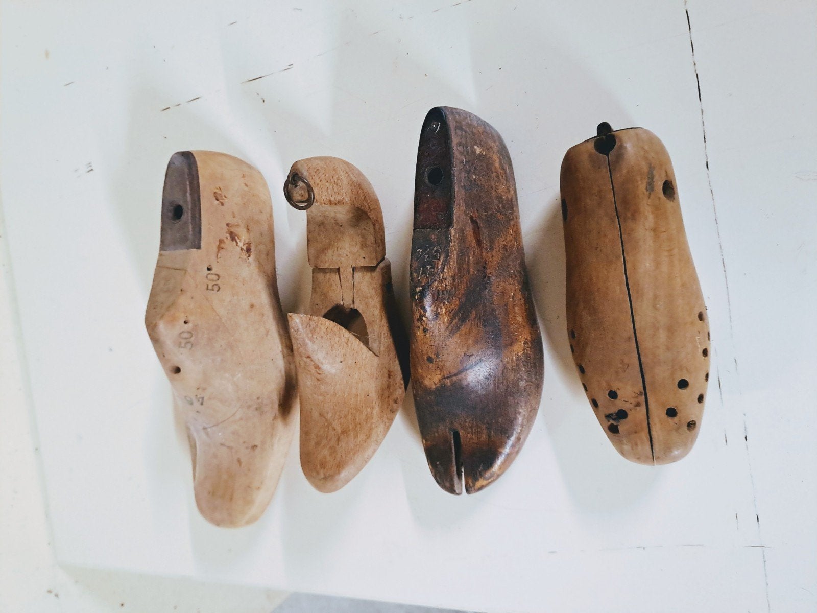 4 paar mooie  hele oude schoenmallen, Antiek en Kunst, Ophalen of Verzenden