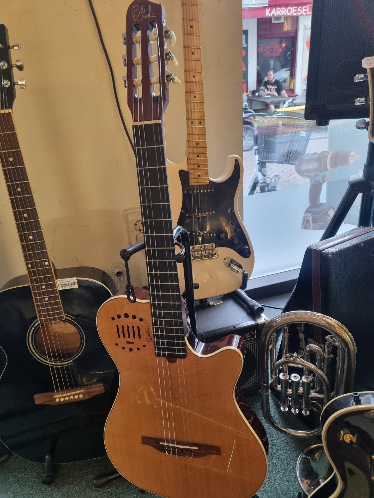 Godin Multiac Grand Concert Duet Ambiance Klassieke Gitaar, Ophalen, Zo goed als nieuw, Solid body, Overige merken