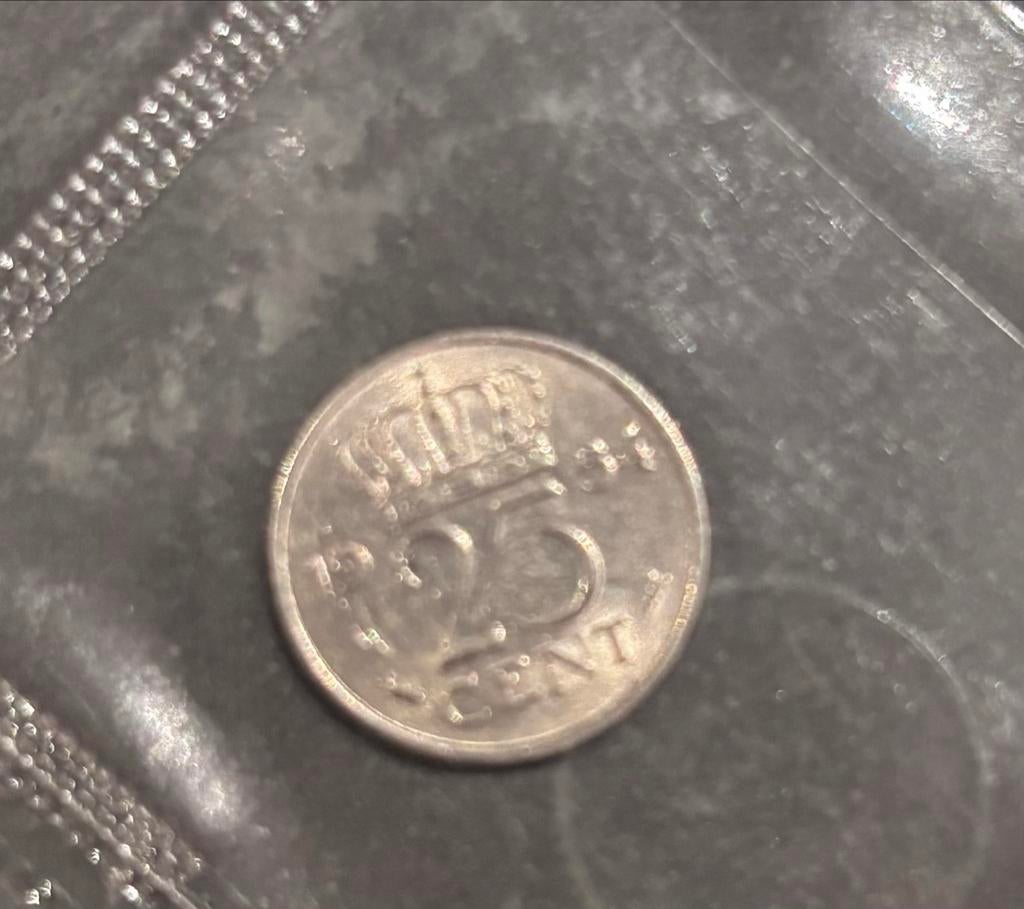 25 Cent Koningin Juliana Munt (1950-1980), Postzegels en Munten, Munten | Nederland, Ophalen of Verzenden, Koningin Juliana, 25 cent