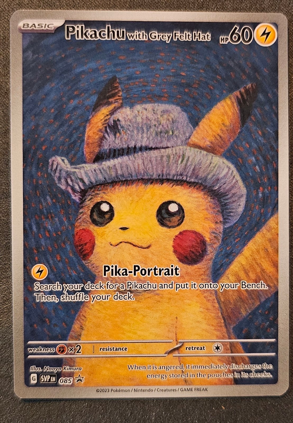 PRIJSVERLAGING!!!!! Pikachu with Grey Felt Hat, Ophalen, Nieuw, Losse kaart
