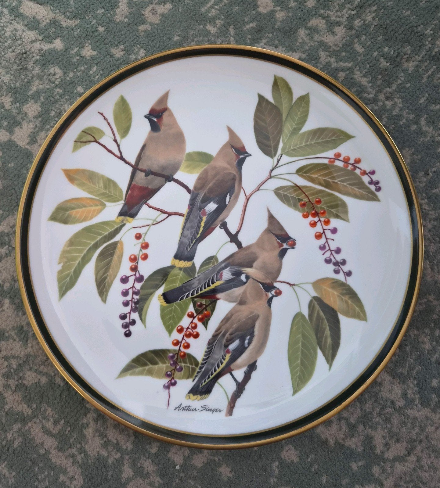 Franklin Porcelain 'Songbirds of the World' bord, Ophalen