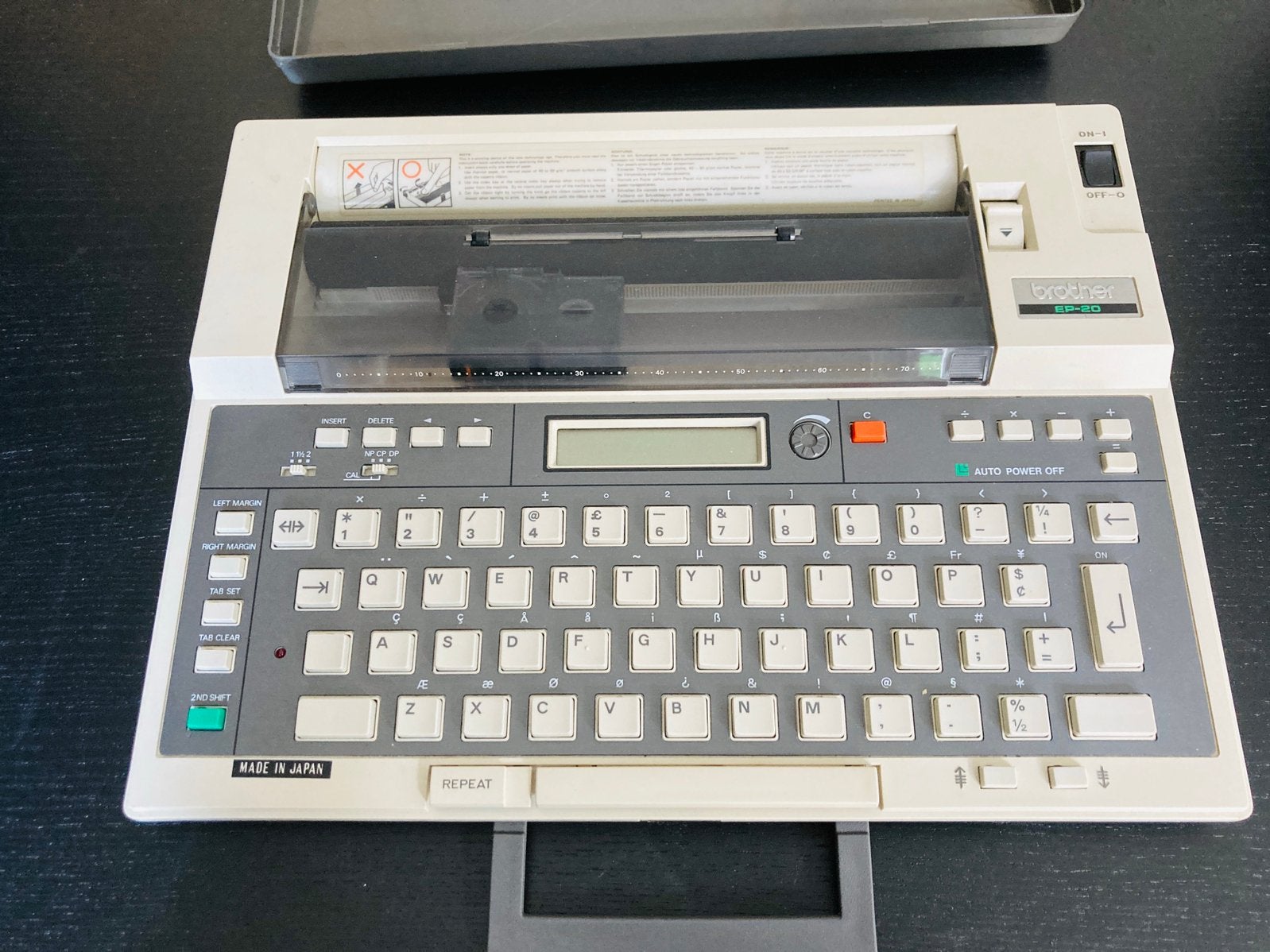 Brother typemachine EP-20 elektr.,batt., licht, draagbaar, Ophalen of Verzenden, Gebruikt